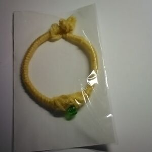 Lorena Espinoza Design Yellow Bracelet with Green Accent
